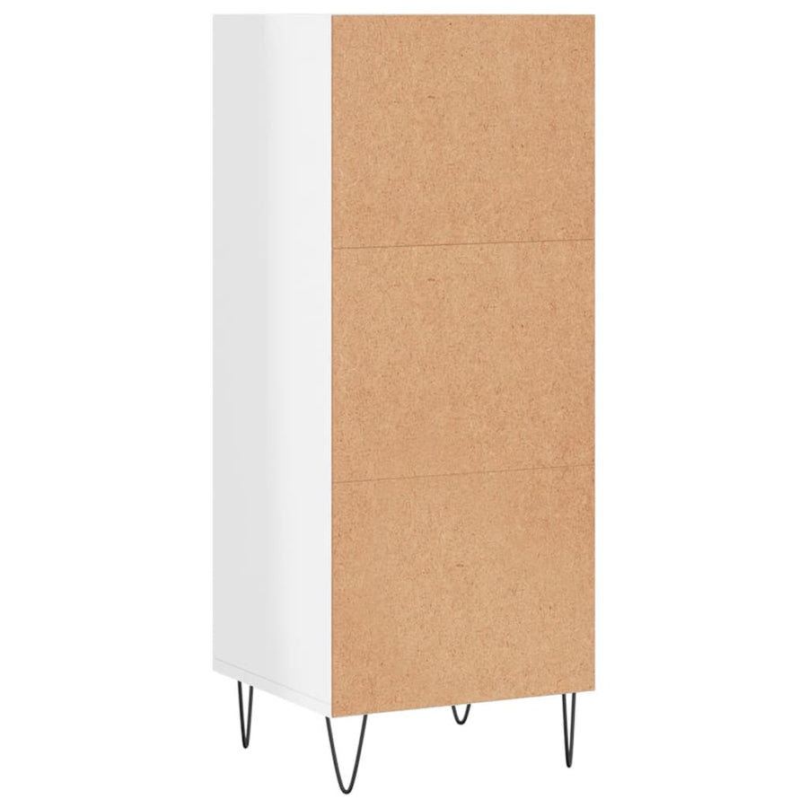 Dressoir 34,5X32,5X90 Cm Bewerkt Hout Hoogglans Wit