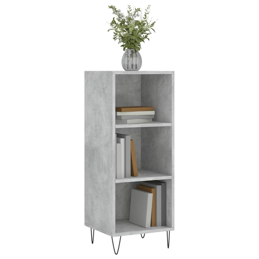 Dressoir 34,5X32,5X90 Cm Bewerkt Hout Betongrijs