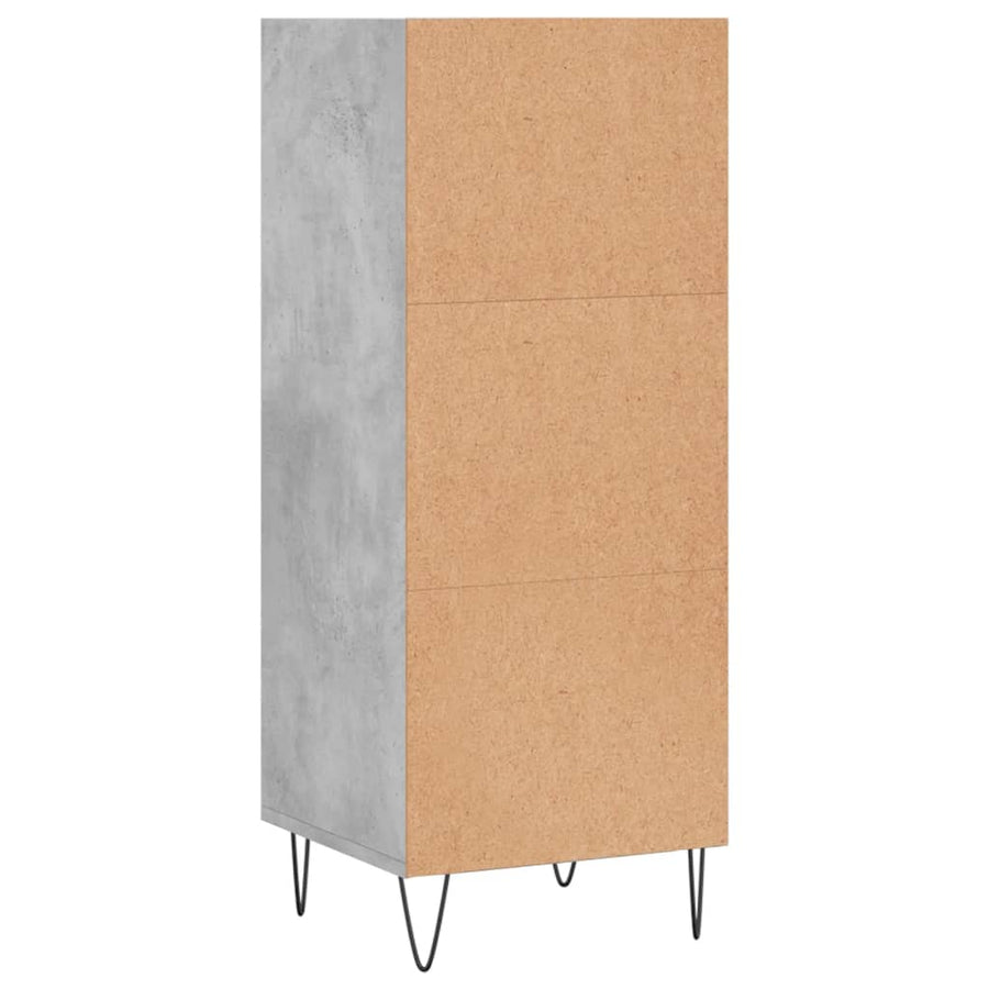 Dressoir 34,5X32,5X90 Cm Bewerkt Hout Betongrijs