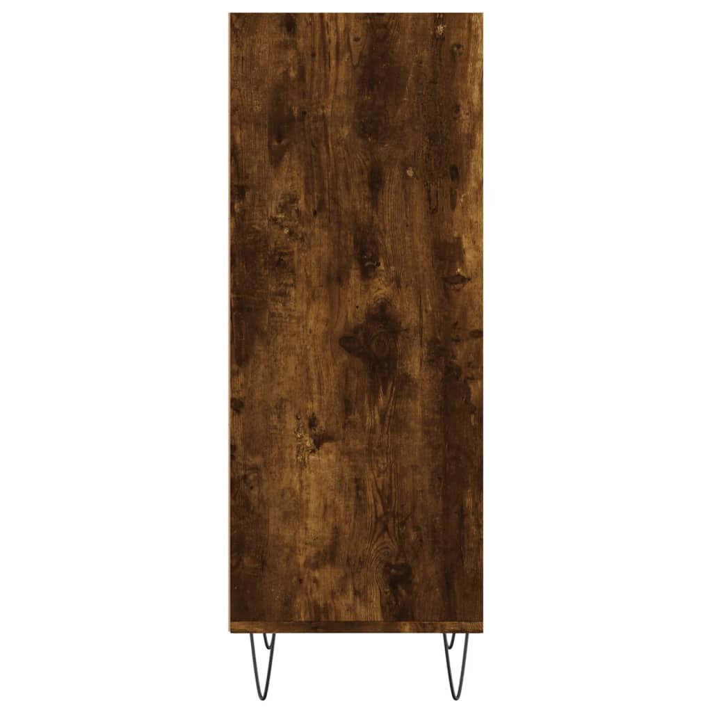 Dressoir 34,5X32,5X90 Cm Bewerkt Hout Gerookt Eikenkleurig
