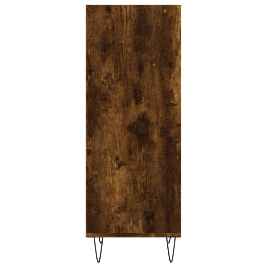 Dressoir 34,5X32,5X90 Cm Bewerkt Hout Gerookt Eikenkleurig