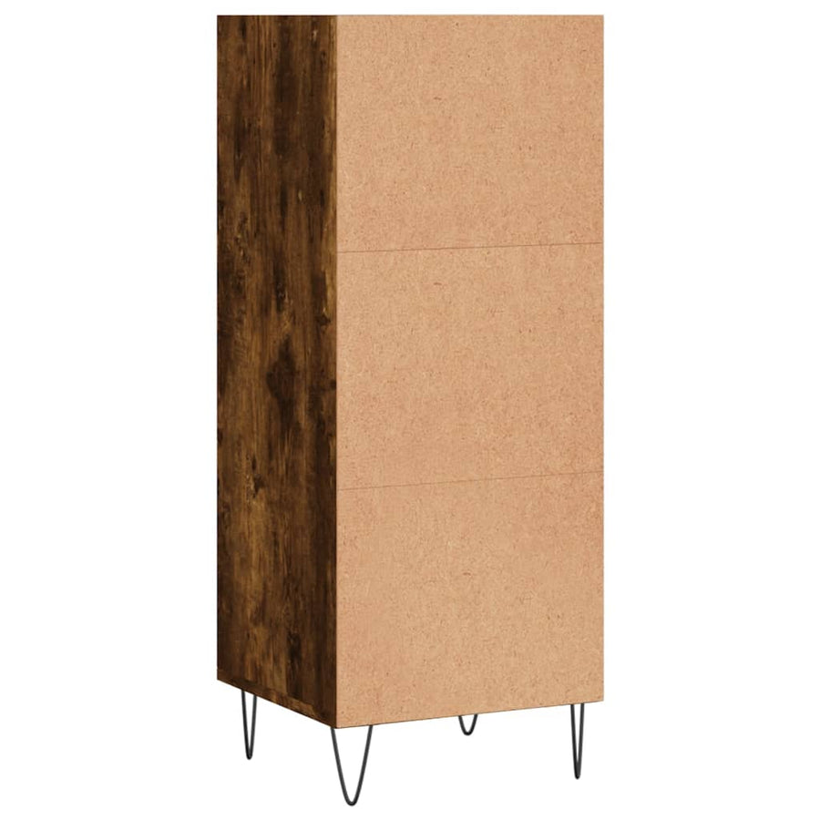 Dressoir 34,5X32,5X90 Cm Bewerkt Hout Gerookt Eikenkleurig