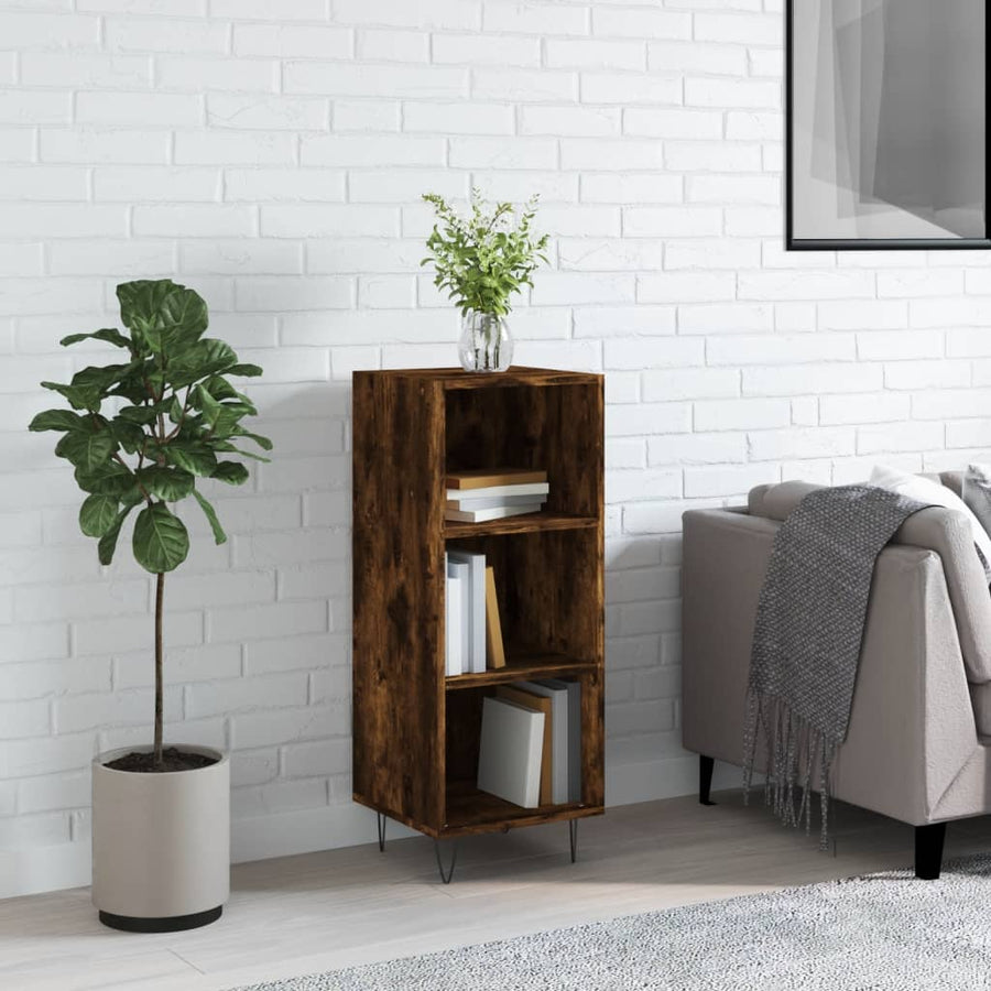 Dressoir 34,5X32,5X90 Cm Bewerkt Hout Gerookt Eikenkleurig