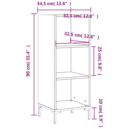Dressoir 34,5X32,5X90 Cm Bewerkt Hout Wit