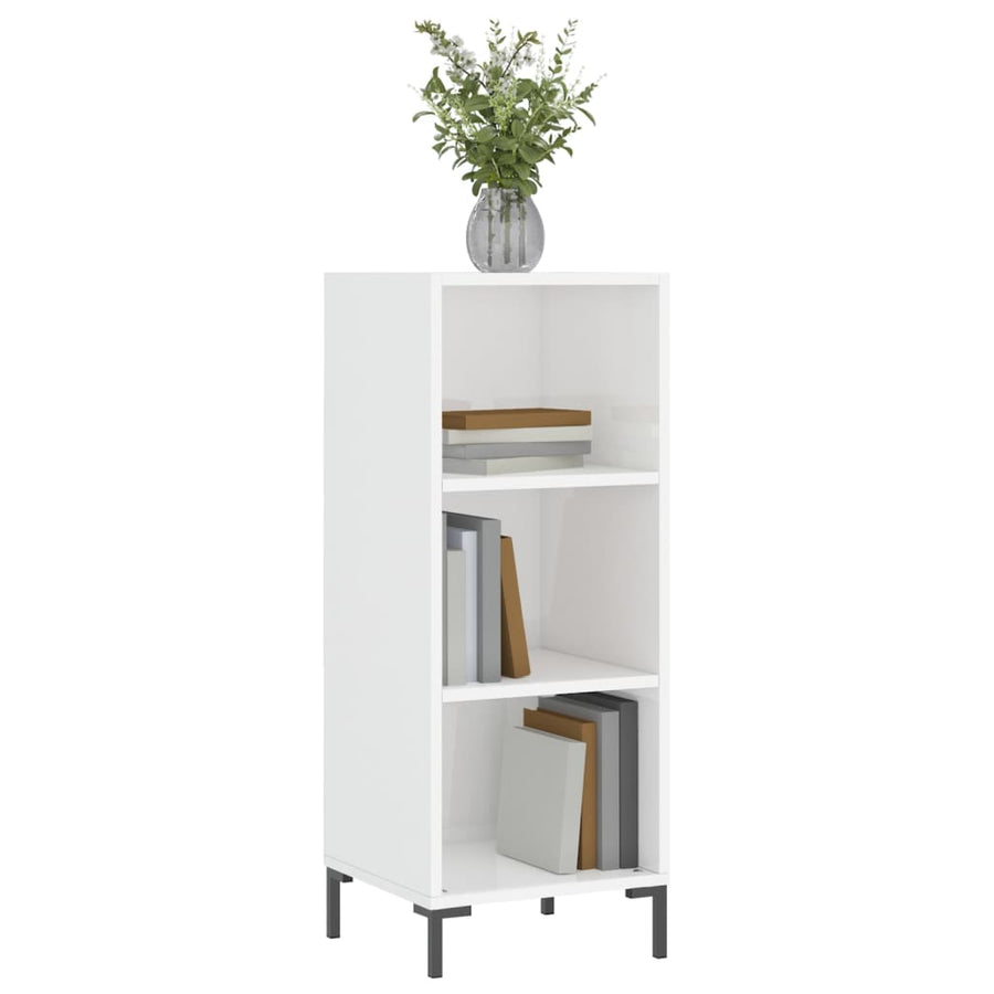 Dressoir 34,5X32,5X90 Cm Bewerkt Hout Hoogglans Wit