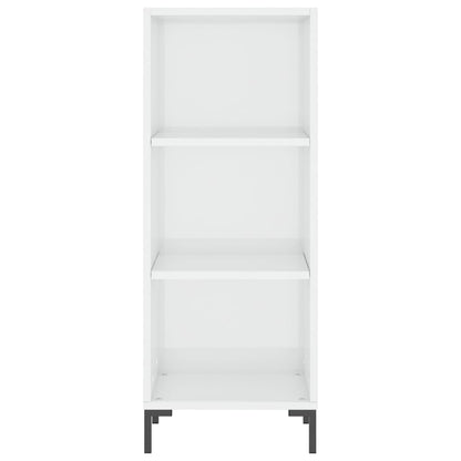 Dressoir 34,5X32,5X90 Cm Bewerkt Hout Hoogglans Wit