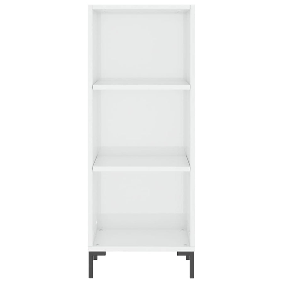 Dressoir 34,5X32,5X90 Cm Bewerkt Hout Hoogglans Wit