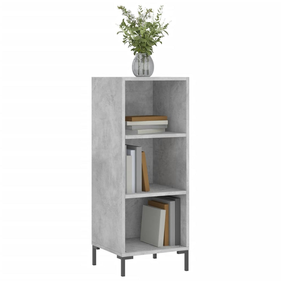 Dressoir 34,5X32,5X90 Cm Bewerkt Hout Betongrijs