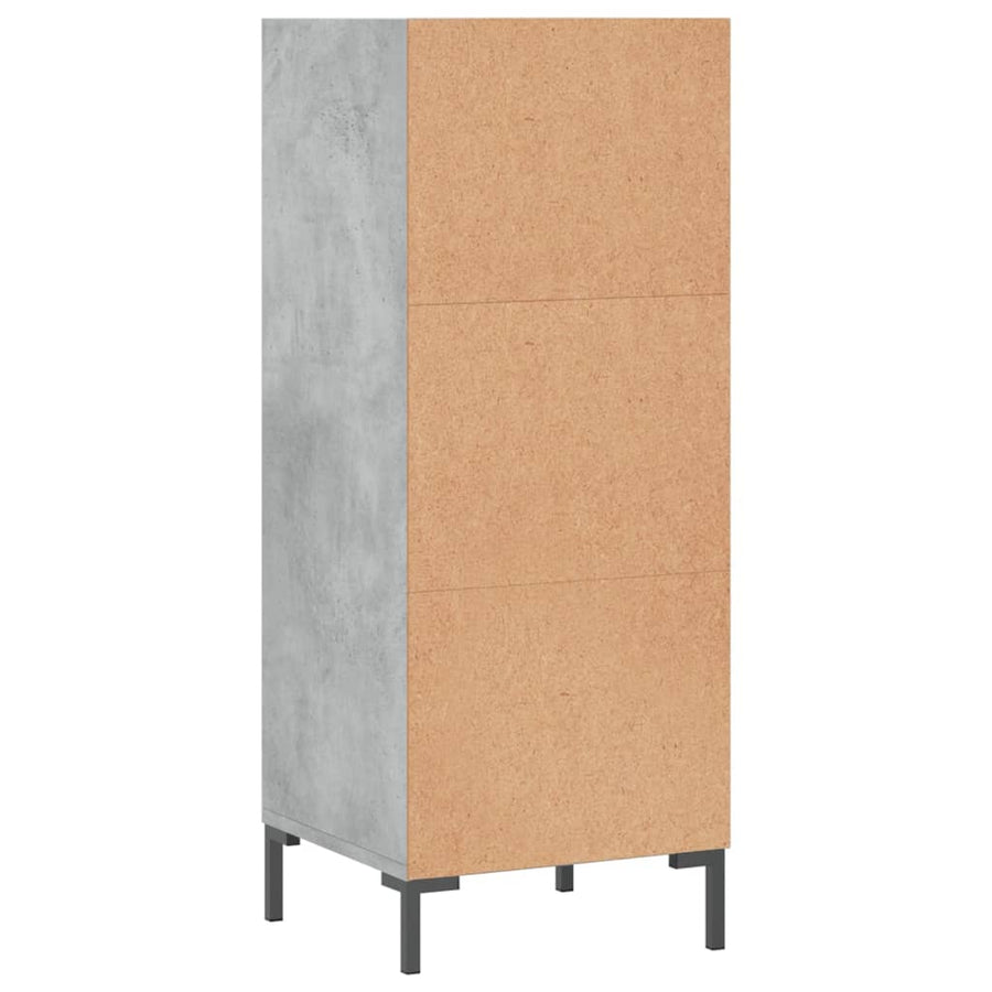 Dressoir 34,5X32,5X90 Cm Bewerkt Hout Betongrijs