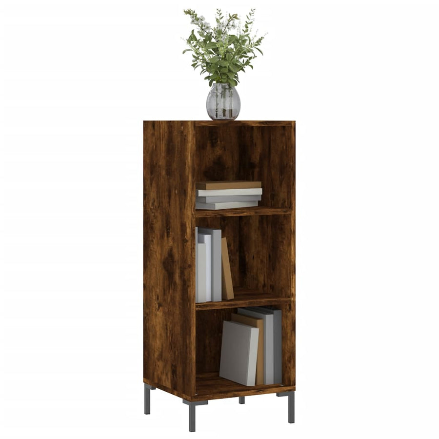 Dressoir 34,5X32,5X90 Cm Bewerkt Hout Gerookt Eikenkleurig