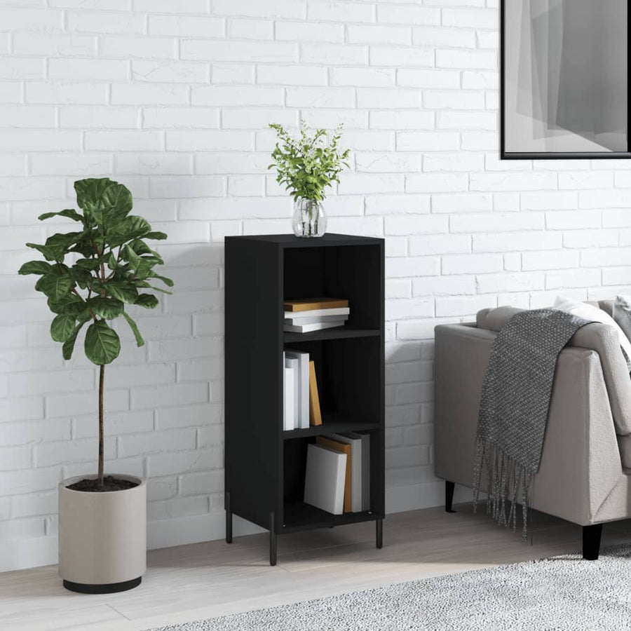 Dressoir 34,5X32,5X90 Cm Bewerkt Hout Zwart