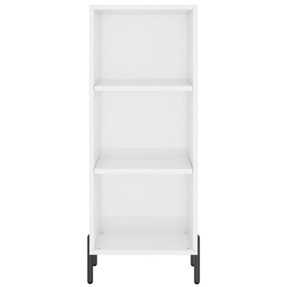 Dressoir 34,5X32,5X90 Cm Bewerkt Hout Hoogglans Wit