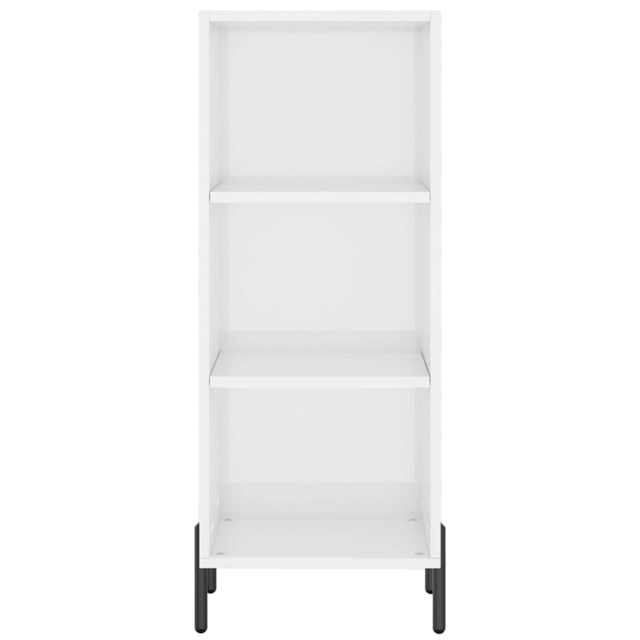 Dressoir 34,5X32,5X90 Cm Bewerkt Hout Hoogglans Wit