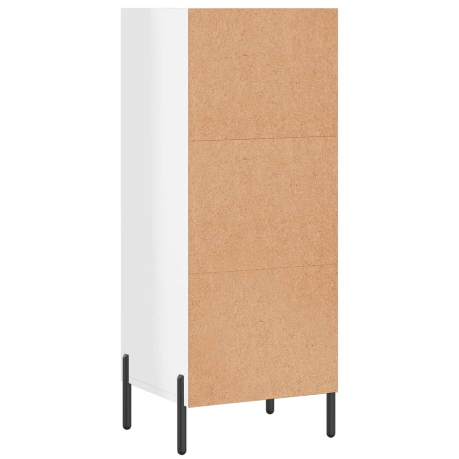 Dressoir 34,5X32,5X90 Cm Bewerkt Hout Hoogglans Wit
