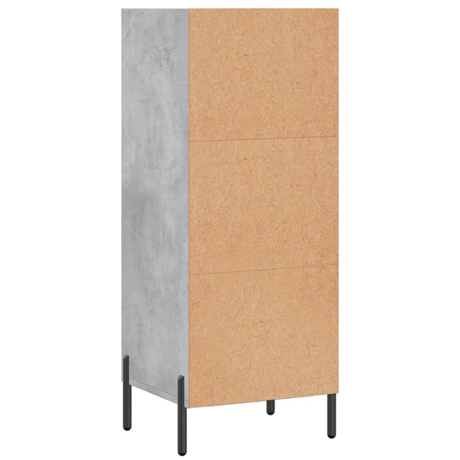 Dressoir 34,5X32,5X90 Cm Bewerkt Hout Betongrijs