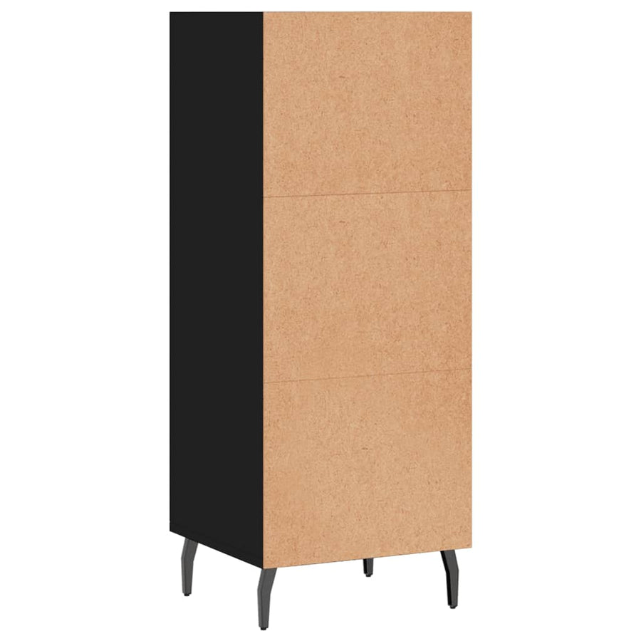 Dressoir 34,5X32,5X90 Cm Bewerkt Hout Zwart