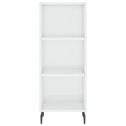 Dressoir 34,5X32,5X90 Cm Bewerkt Hout Hoogglans Wit