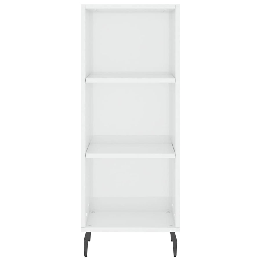 Dressoir 34,5X32,5X90 Cm Bewerkt Hout Hoogglans Wit