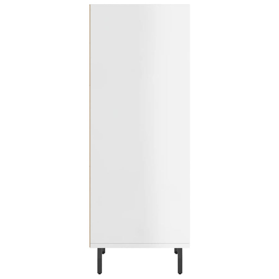 Dressoir 34,5X32,5X90 Cm Bewerkt Hout Hoogglans Wit