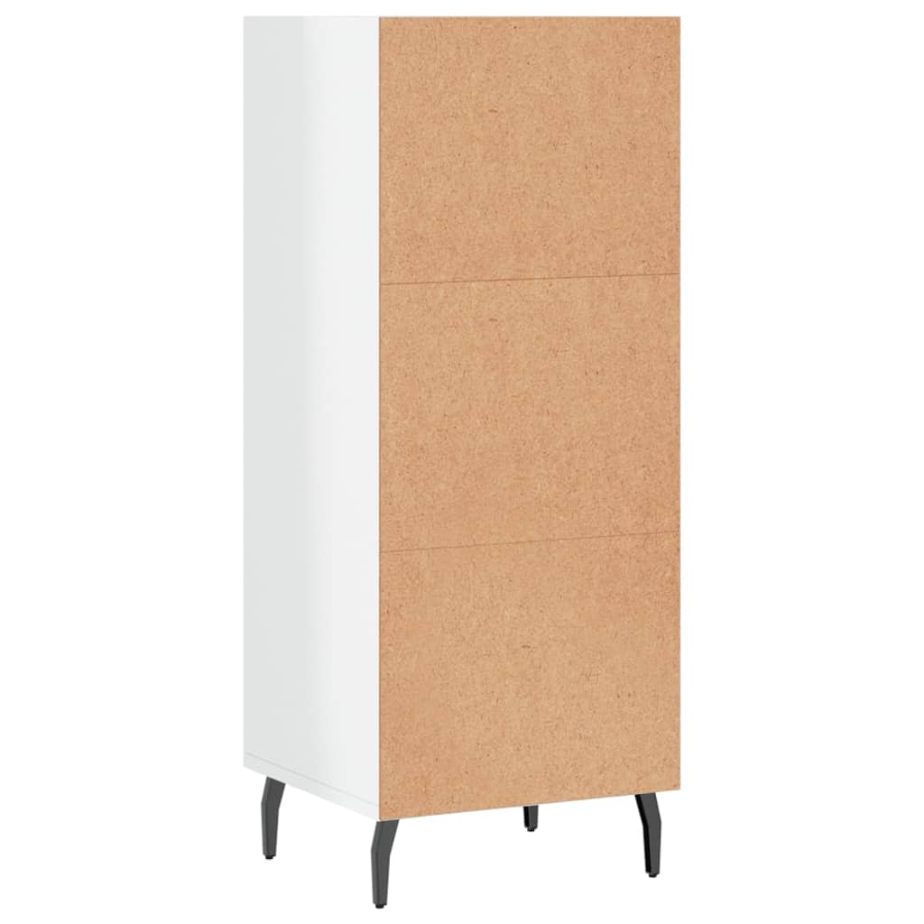 Dressoir 34,5X32,5X90 Cm Bewerkt Hout Hoogglans Wit