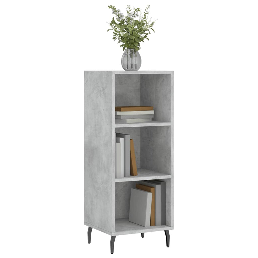 Dressoir 34,5X32,5X90 Cm Bewerkt Hout Betongrijs