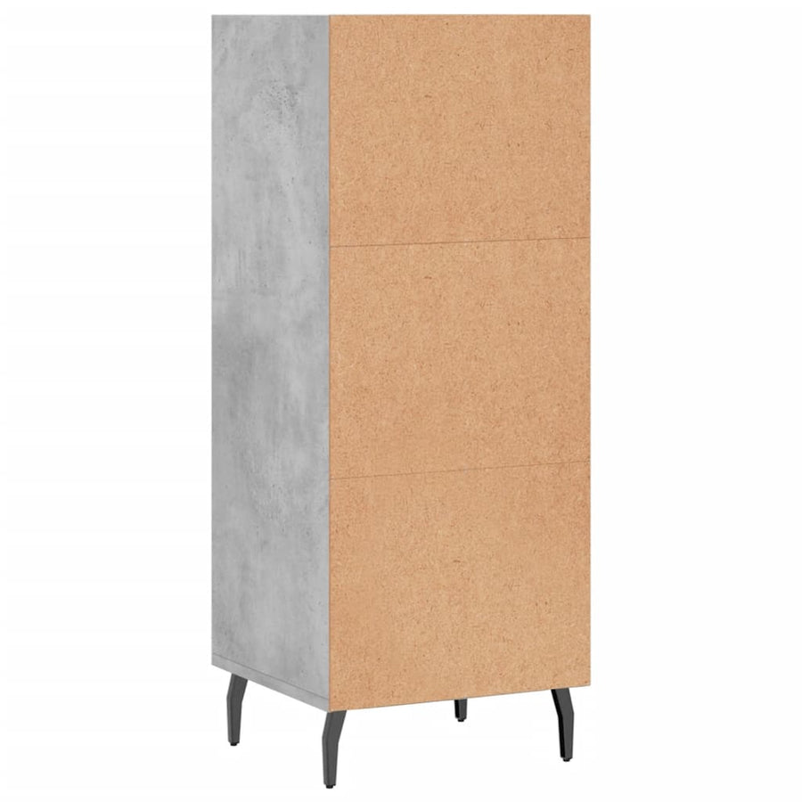 Dressoir 34,5X32,5X90 Cm Bewerkt Hout Betongrijs