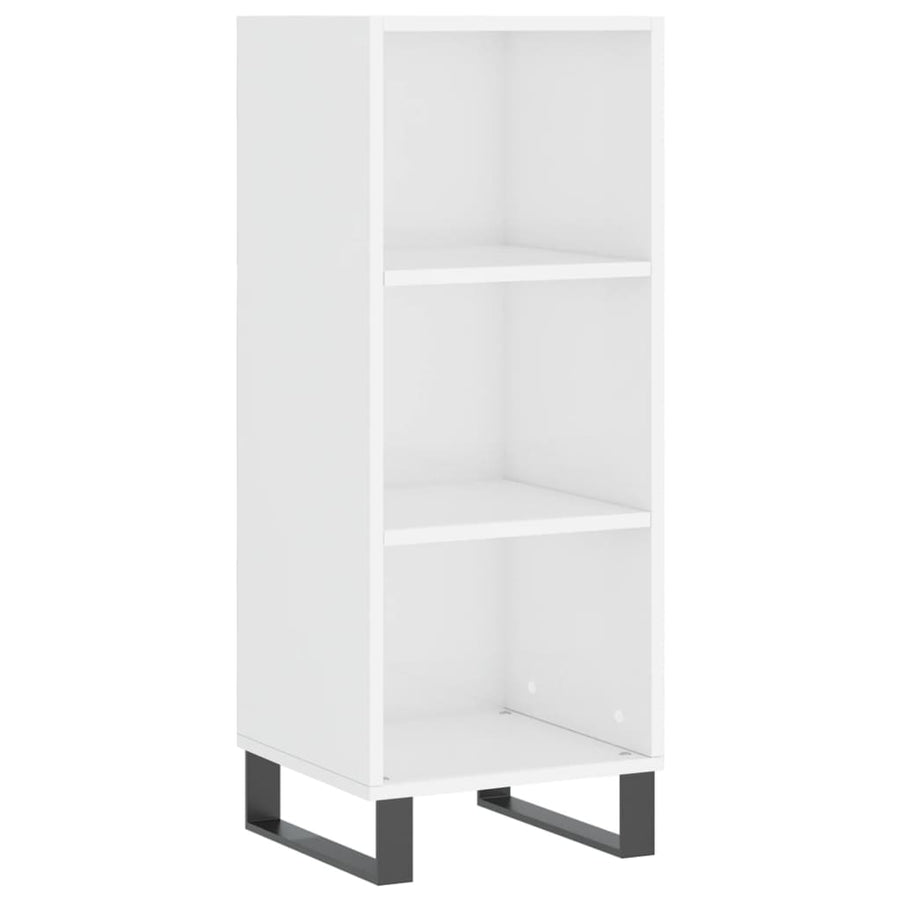 Dressoir 34,5X32,5X90 Cm Bewerkt Hout Hoogglans Wit