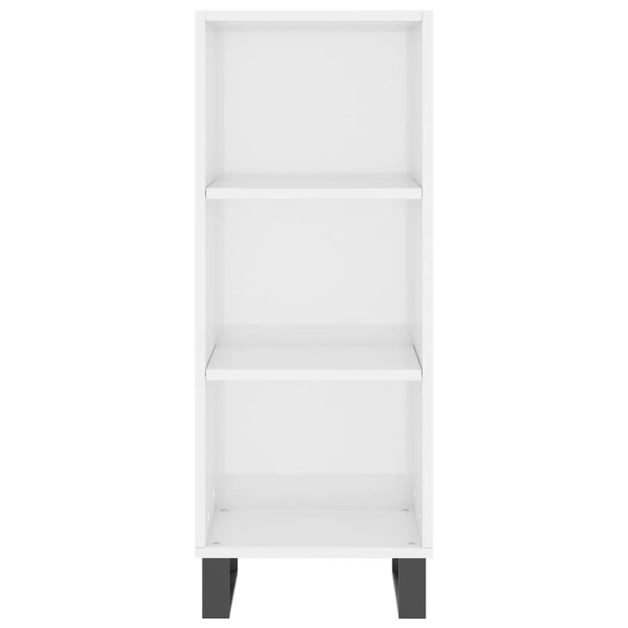 Dressoir 34,5X32,5X90 Cm Bewerkt Hout Hoogglans Wit