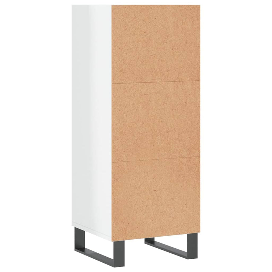 Dressoir 34,5X32,5X90 Cm Bewerkt Hout Hoogglans Wit