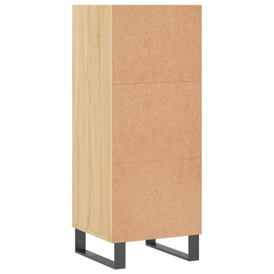 Dressoir 34,5X32,5X90 Cm Bewerkt Hout Sonoma Eikenkleurig