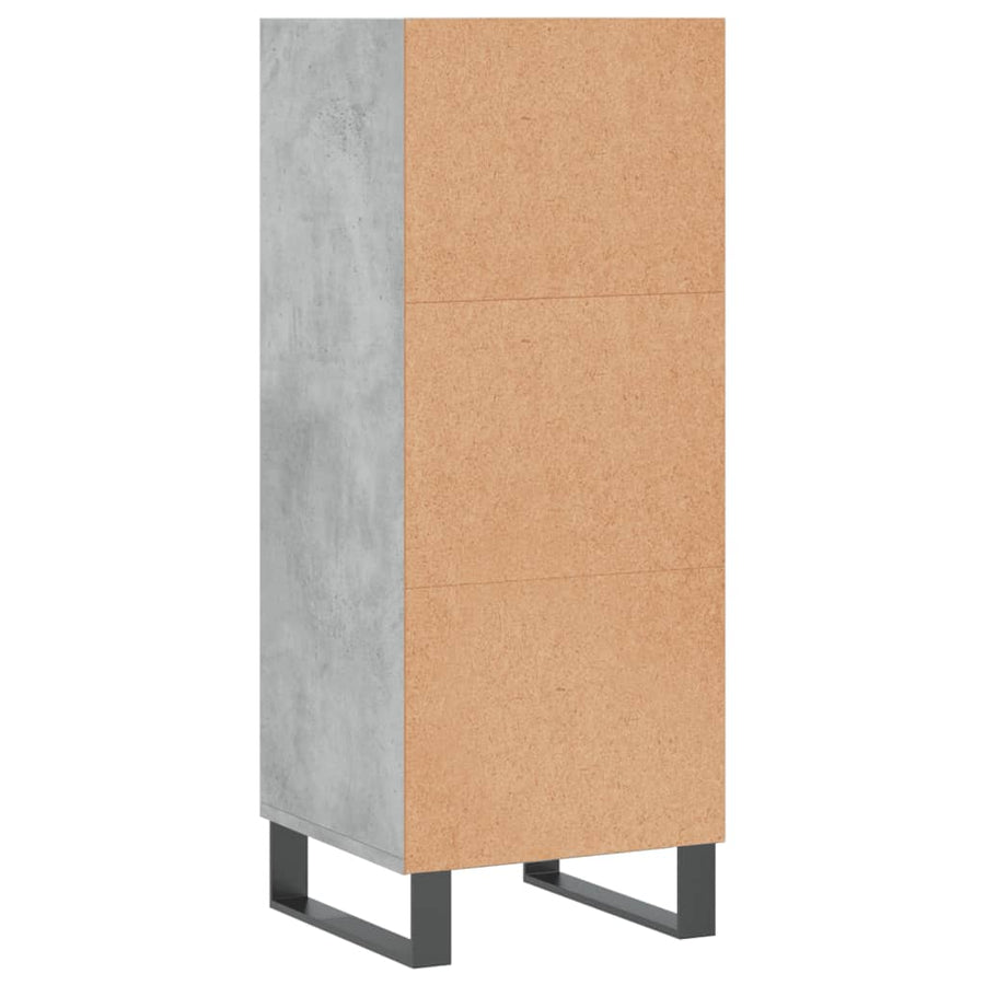 Dressoir 34,5X32,5X90 Cm Bewerkt Hout Betongrijs