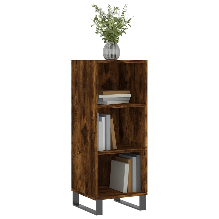 Dressoir 34,5X32,5X90 Cm Bewerkt Hout Gerookt Eikenkleurig