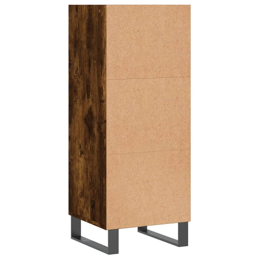 Dressoir 34,5X32,5X90 Cm Bewerkt Hout Gerookt Eikenkleurig