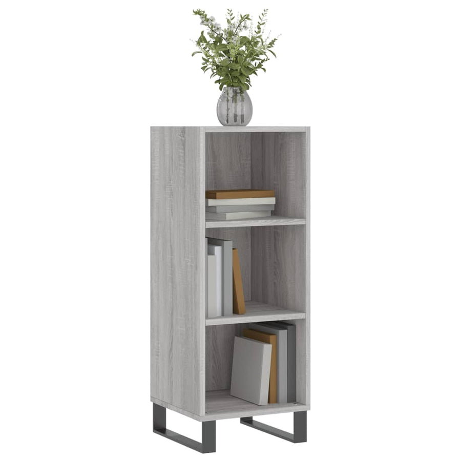 Dressoir 34,5X32,5X90 Cm Bewerkt Hout Grijs Sonoma Eikenkleurig