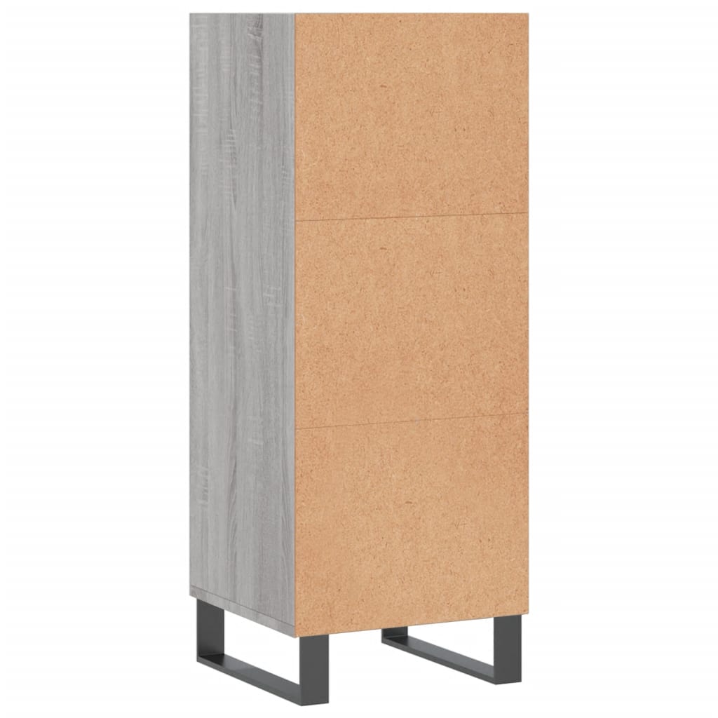 Dressoir 34,5X32,5X90 Cm Bewerkt Hout Grijs Sonoma Eikenkleurig