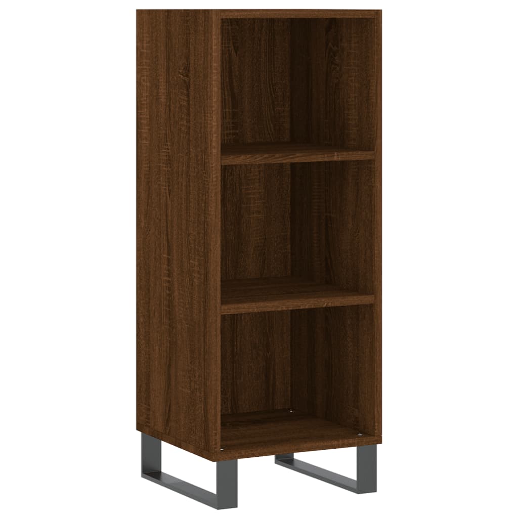 Dressoir 34,5X32,5X90 Cm Bewerkt Hout Bruin Eikenkleur