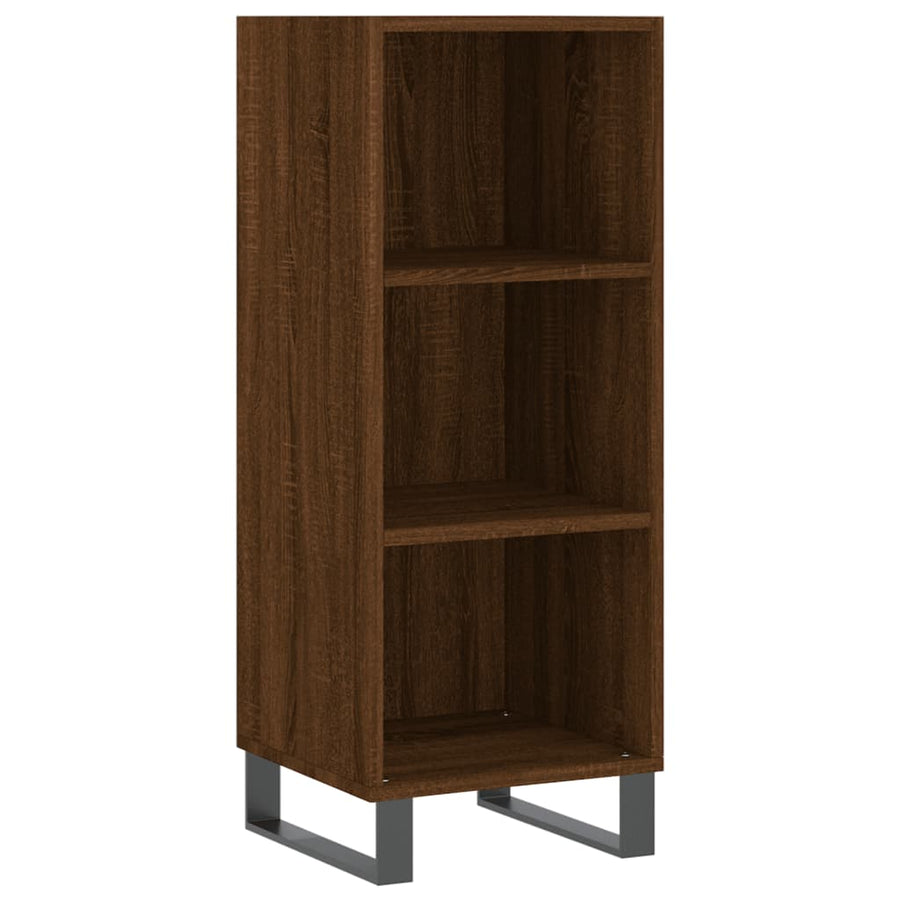 Dressoir 34,5X32,5X90 Cm Bewerkt Hout Bruin Eikenkleur