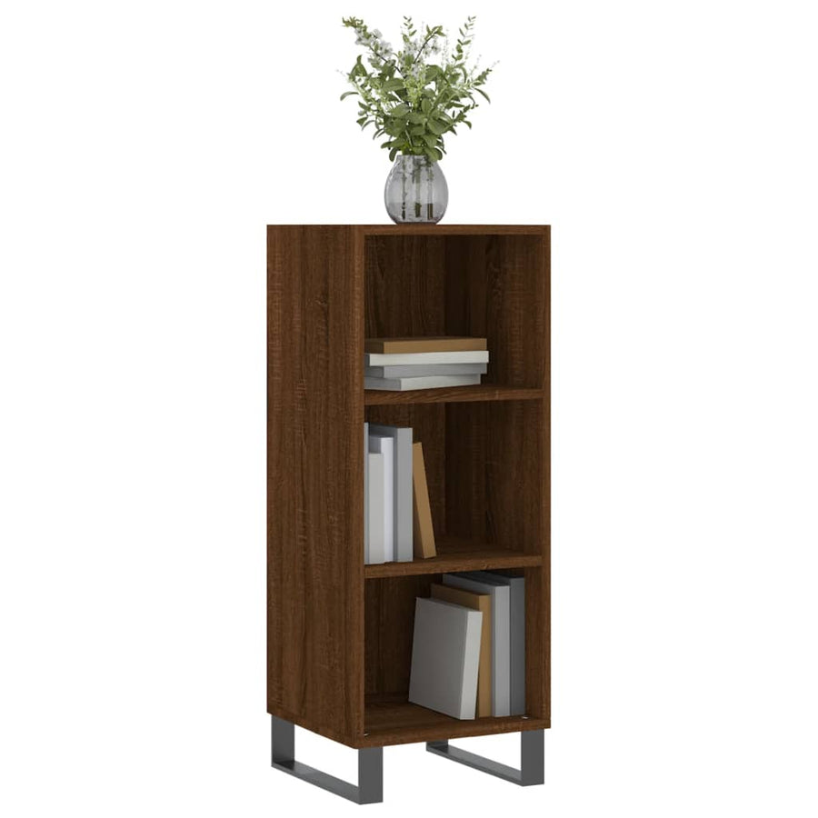 Dressoir 34,5X32,5X90 Cm Bewerkt Hout Bruin Eikenkleur
