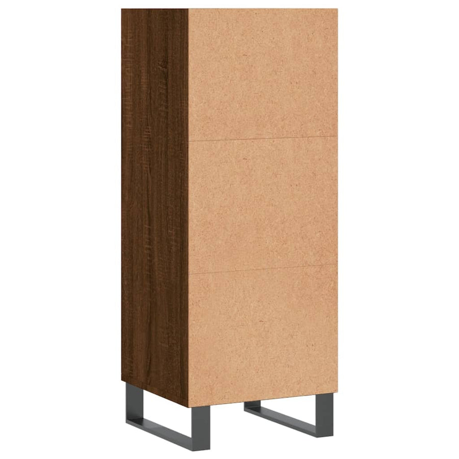 Dressoir 34,5X32,5X90 Cm Bewerkt Hout Bruin Eikenkleur