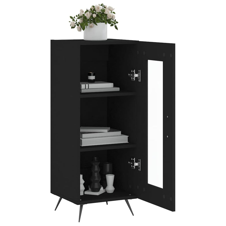 Dressoir 34,5X34X90 Cm Bewerkt Hout Zwart