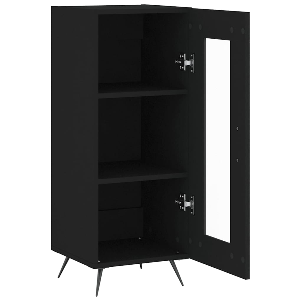 Dressoir 34,5X34X90 Cm Bewerkt Hout Zwart