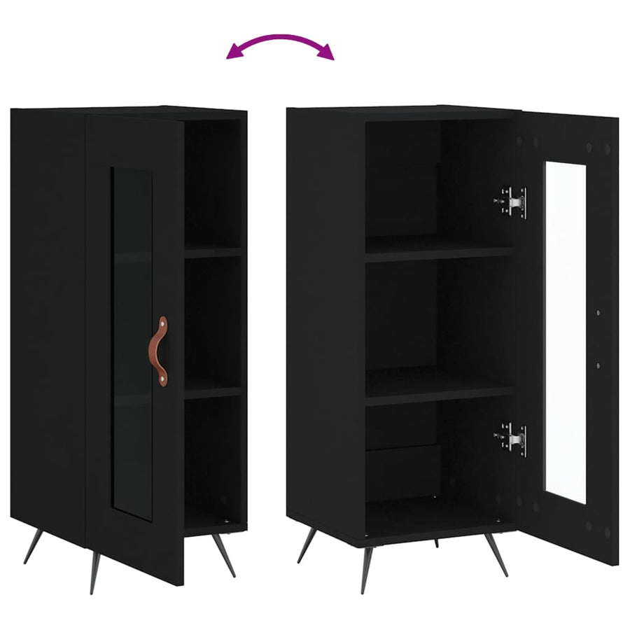 Dressoir 34,5X34X90 Cm Bewerkt Hout Zwart