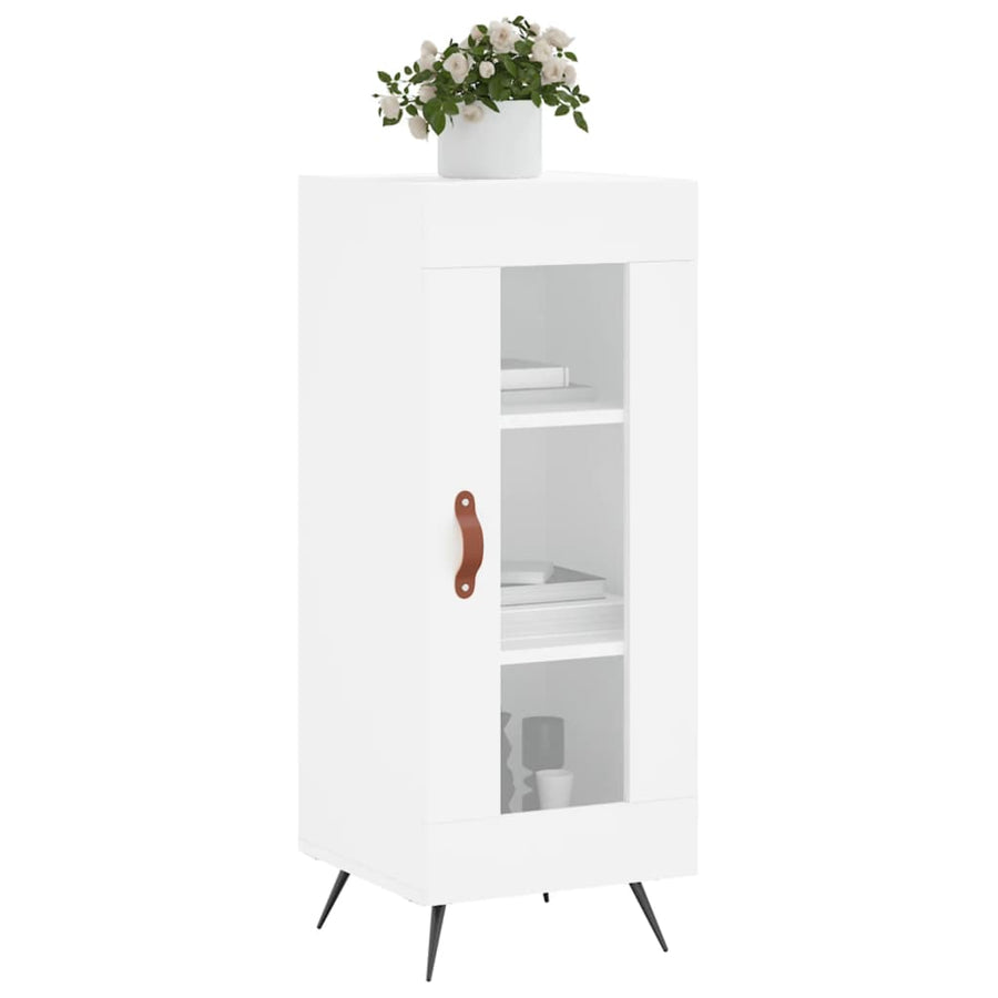 Dressoir 34,5X34X90 Cm Bewerkt Hout Hoogglans Wit
