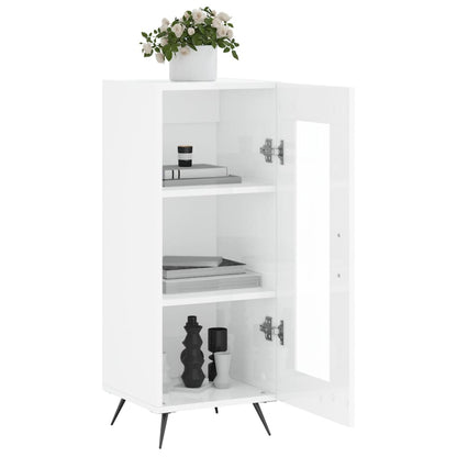 Dressoir 34,5X34X90 Cm Bewerkt Hout Hoogglans Wit