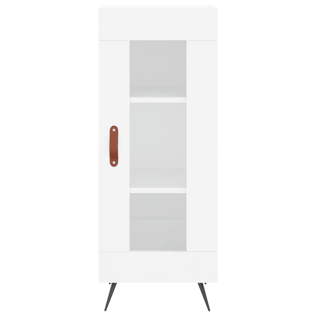 Dressoir 34,5X34X90 Cm Bewerkt Hout Hoogglans Wit