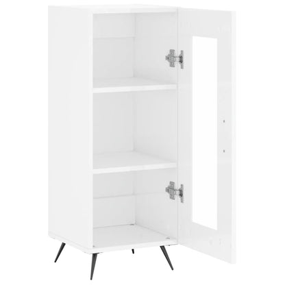 Dressoir 34,5X34X90 Cm Bewerkt Hout Hoogglans Wit