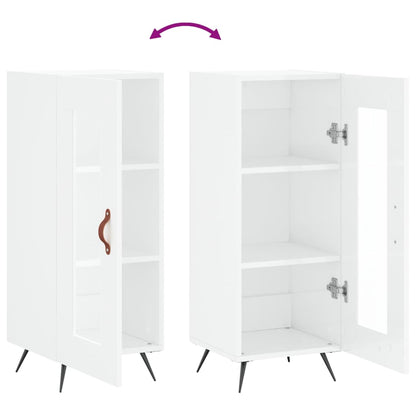 Dressoir 34,5X34X90 Cm Bewerkt Hout Hoogglans Wit
