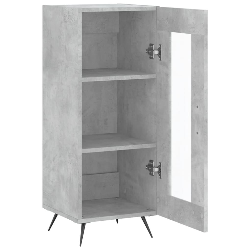 Dressoir 34,5X34X90 Cm Bewerkt Hout Betongrijs