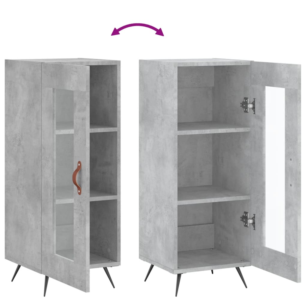 Dressoir 34,5X34X90 Cm Bewerkt Hout Betongrijs