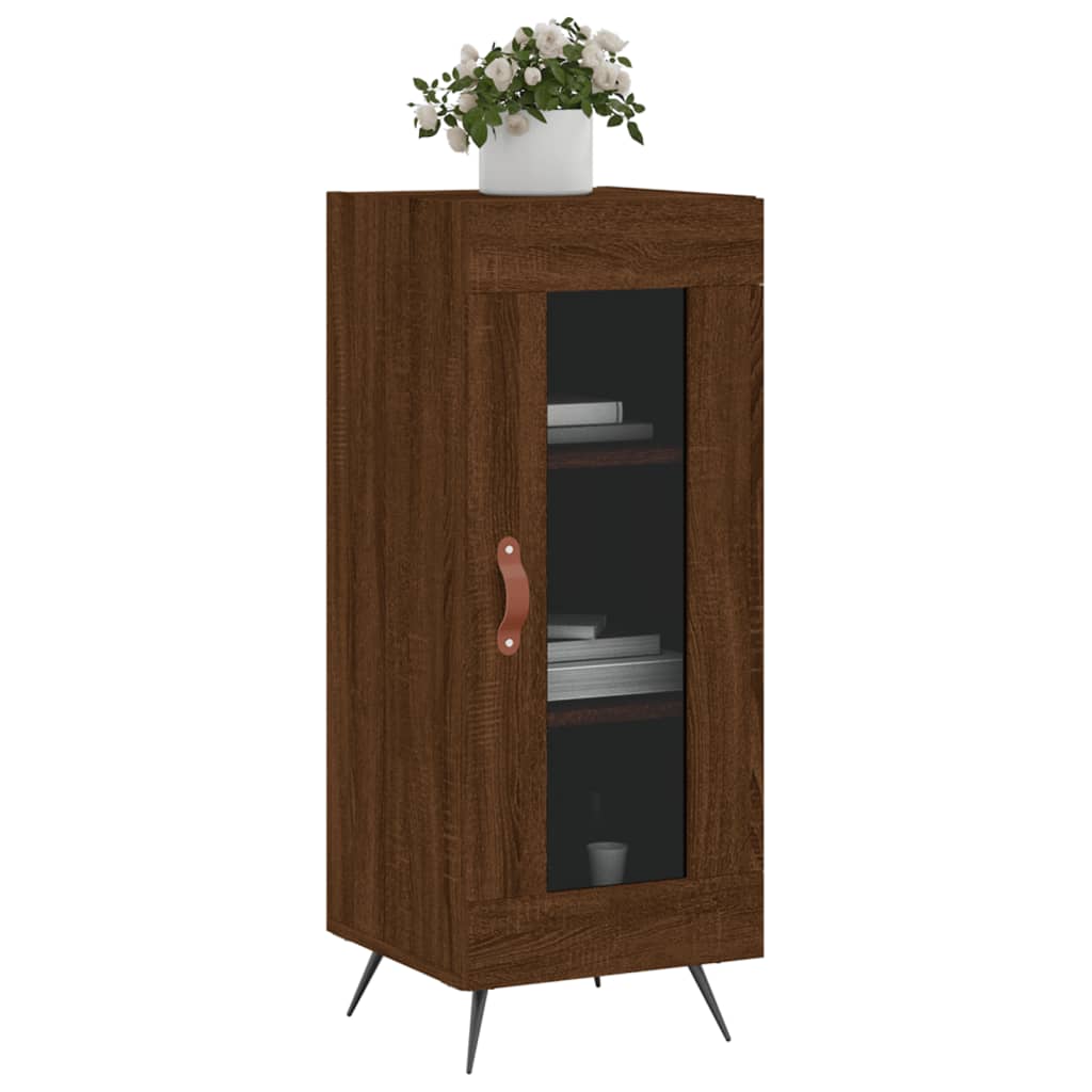 Dressoir 34,5X34X90 Cm Bewerkt Hout Bruin Eikenkleur